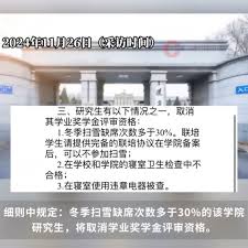 研究生扫雪不达标或失去评奖资