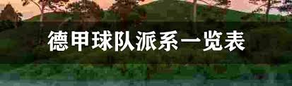 德甲赛场：各大球队派系大盘点